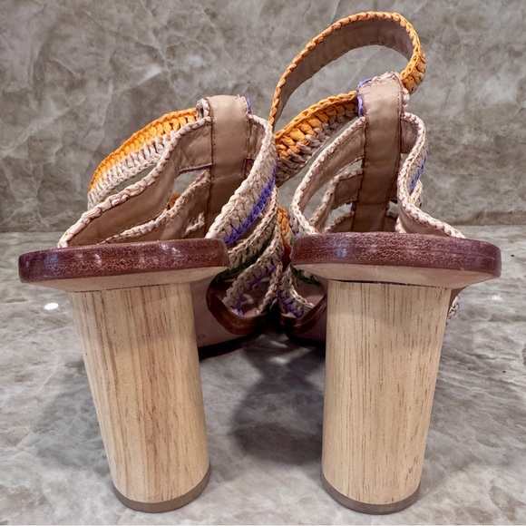 Ulla Johnson Katya ankle wrap raffia crochet Strappy Heels size 37 - Picture 11 of 16